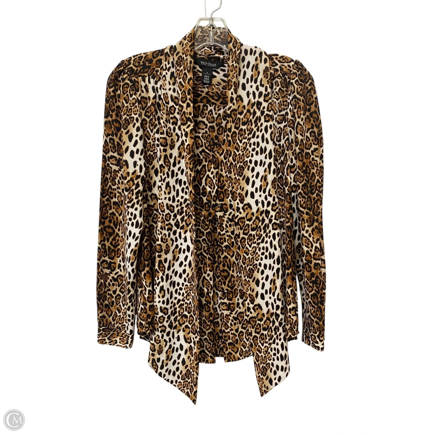 Top Long Sleeve By White House Black Market In Animal Print, Size: 0