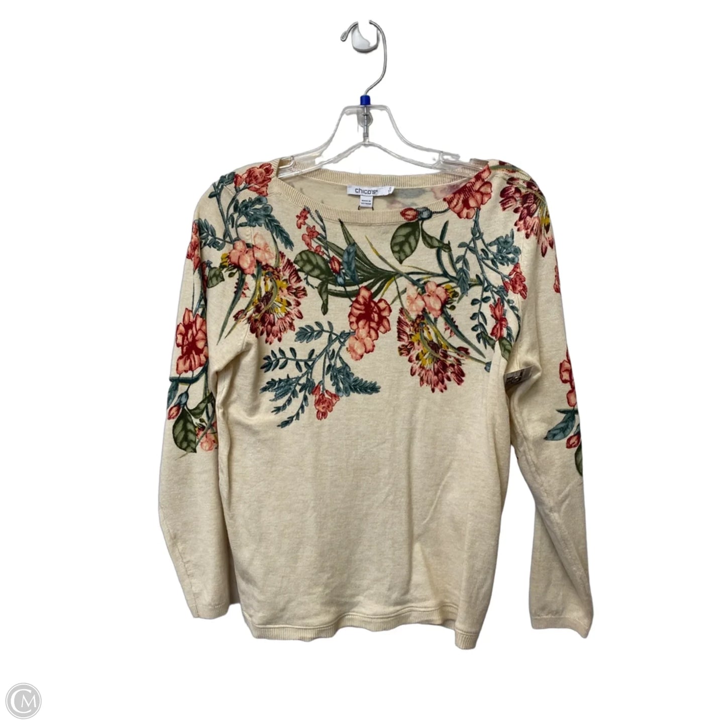Top Long Sleeve By Chicos In Floral Print, Size: 0