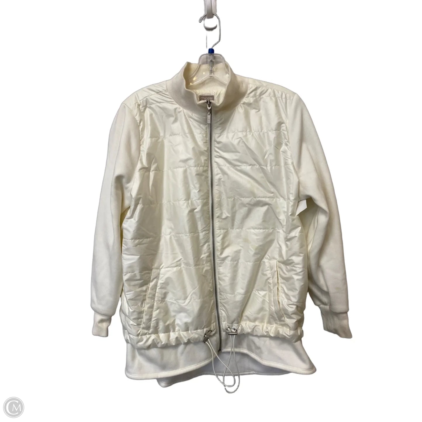 Jacket Puffer & Quilted By Chicos In White, Size: M