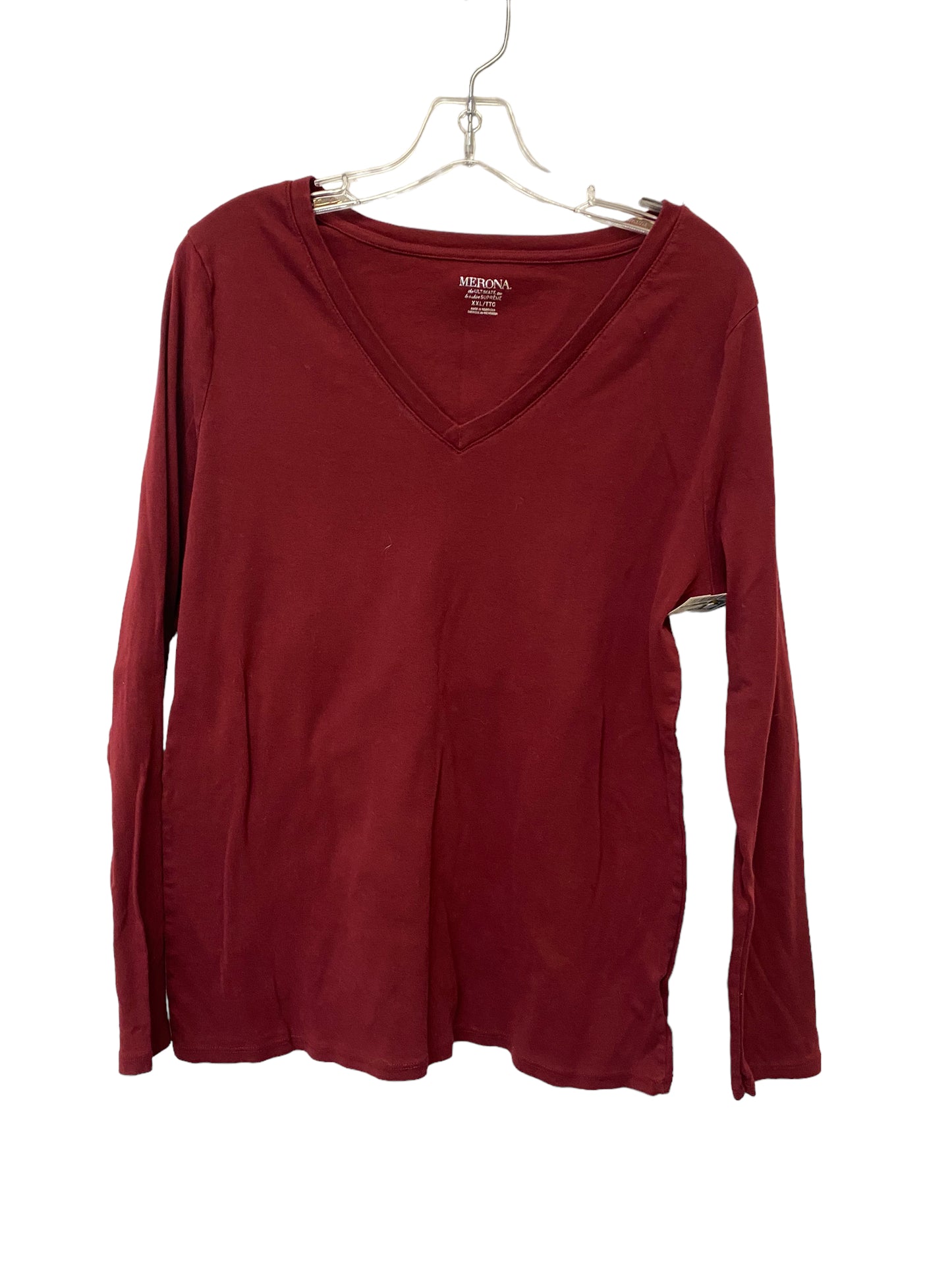 Top Long Sleeve Basic By Merona  Size: 2x